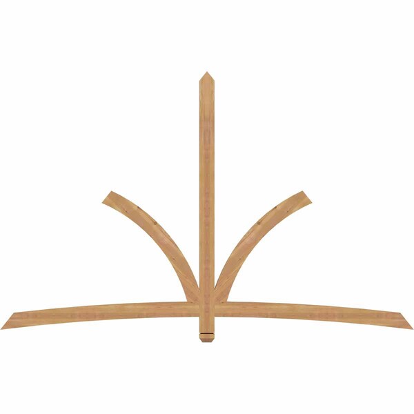 Ekena Millwork Davenport Timber Gable Bracket, Western Red Cedar, 96"W x 60"H x 1 1/2"D x 3 1/2"F, 15/12 Pitch GBW096X60X0204DAV00SWR - main